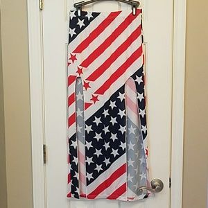 American flag maxi skirt